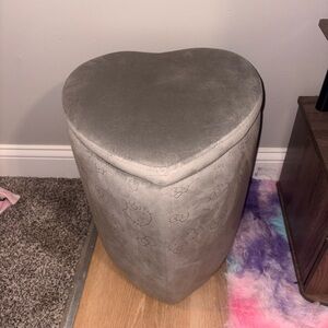 Hello Kitty Heart-Shaped Gray Ottoman